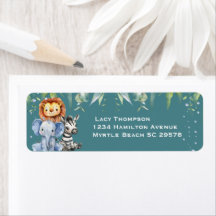 Jungle Animals Safari Baby Shower Returadress