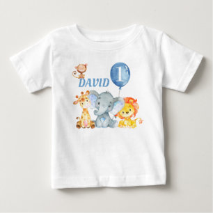 Jungle Animals Safari Cute Pojke Birthday T Shirt
