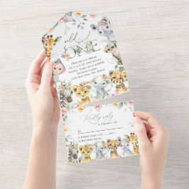Jungle Animals, Safari, Flowers, First Birthday