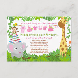 Jungle Animals Safari Girl Baby Shower Bok Inbjudningar