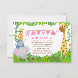Jungle Animals Safari Girl Baby Shower Infoga kort