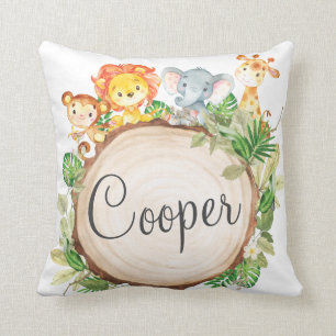 Jungle Animals Safari Kids Baby Nursery Decor Kudde
