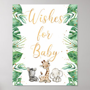 Jungle Animals Safari Önskemål för Baby Poster