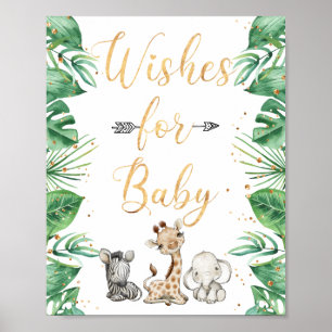 Jungle Animals Safari Önskemål för Baby Poster