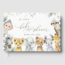 Jungle Animals, Safari, Vild 1, Baby Shower Gästböcker