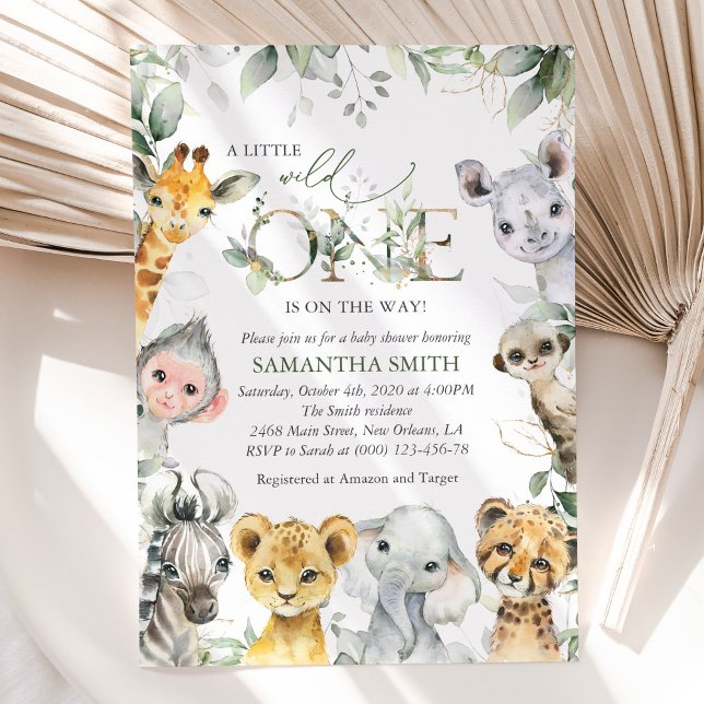 Jungle Animals, Safari, Vild 1, Baby Shower Inbjudningar (Skapare uppladdad)