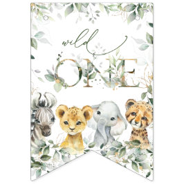 Jungle Animals, Safari, Wild One, First Birthday Vimplar