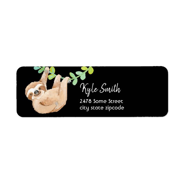 Jungle Animals Sloth Anpassningsbar Adressetikette Returadress Etikett (Framsidan)