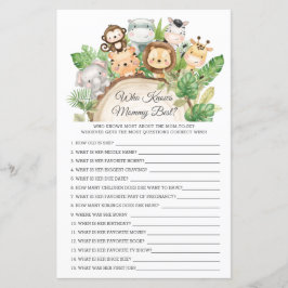Jungle Animals som känner till bästa Mamma Shower 