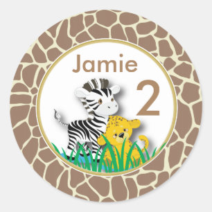 Jungle Animals Stickers Runt Klistermärke