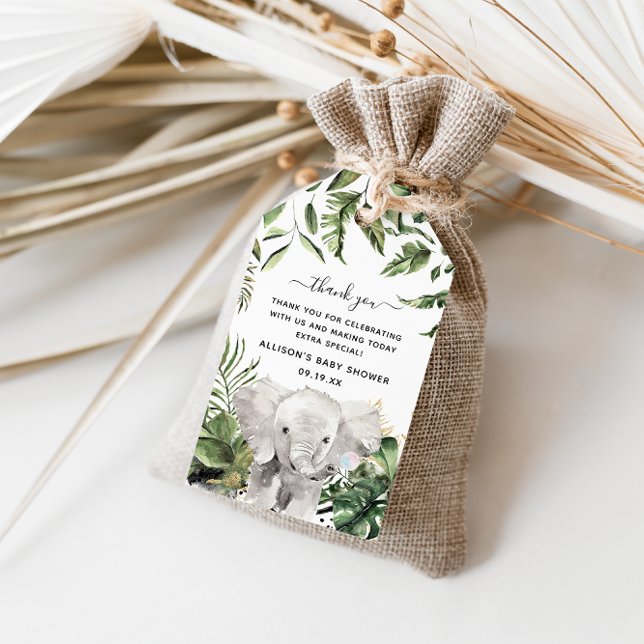 Jungle Animals | Tack för babyskor Presentetikett (Skapare uppladdad)