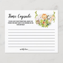 Jungle Animals Time Capsule Advice för Baby-kort Flygblad
