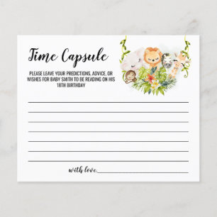 Jungle Animals Time Capsule Advice för Baby-kort Flygblad