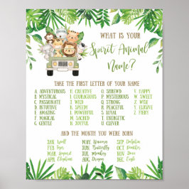 Jungle Animals, vad är ditt sinne Animal Namn-spel Poster