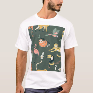 Jungle Animals Vintage Flora Fauna T Shirt