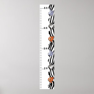 Jungle Animals Zoo Grow Chart Poster