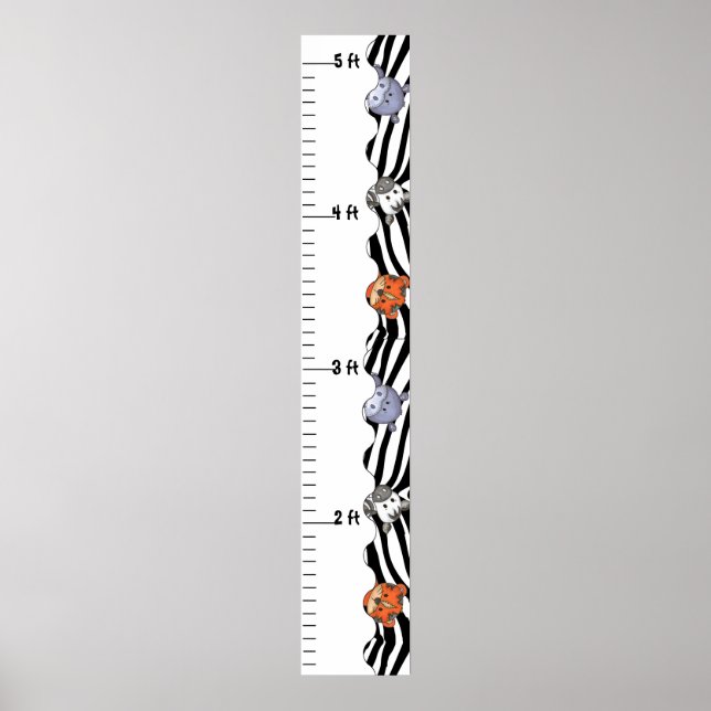 Jungle Animals Zoo Grow Chart Poster (Framsidan)