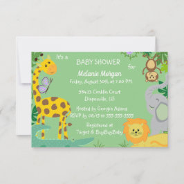 Jungle Babies Baby Pojke eller Flicka Bebis Shower Meddelande