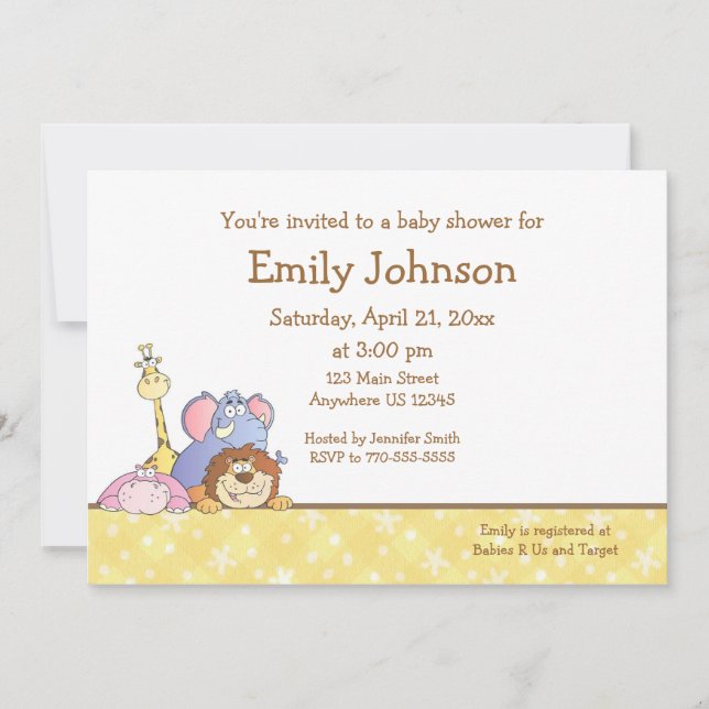 Jungle Baby Design Inbjudningar (Framsida)