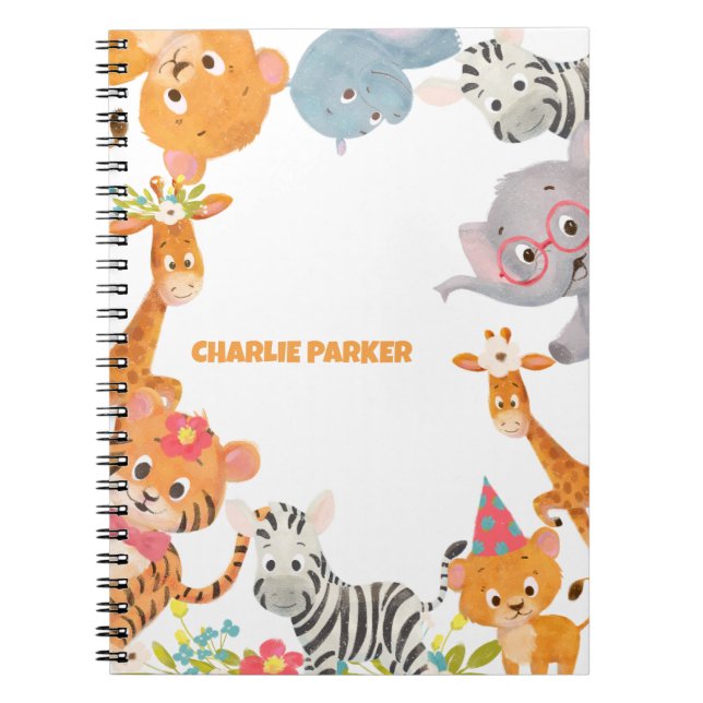 Jungle Baby djur Anteckningsbok (Framsidan)