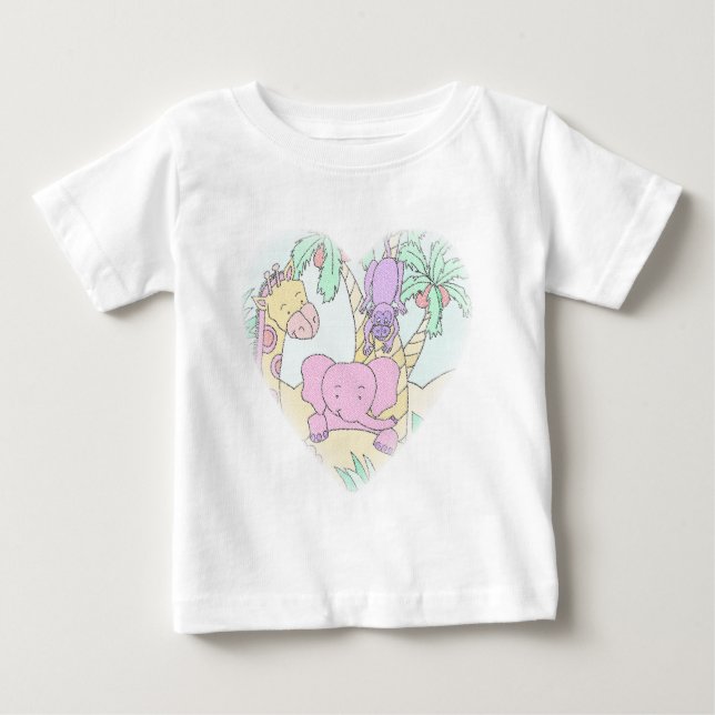 Jungle Baby Heart 2 Tee Shirt (Framsida)