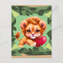 Jungle Baby Lejon med Red Heart