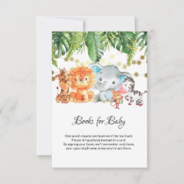 Jungle Baby Shower Bokar för Baby Card Tack Kort