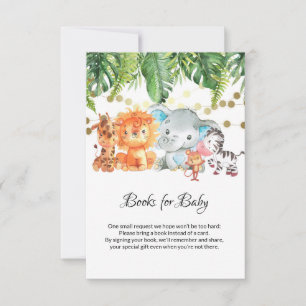 Jungle Baby Shower Bokar för Baby Card Tack Kort