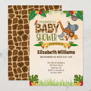 Jungle Baby Shower-inbjudan Inbjudningar