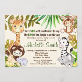 Jungle Baby Shower-inbjudan, Safari-inbjudan Inbjudningar