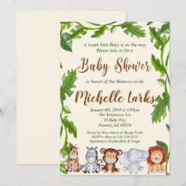 Jungle Baby Shower-inbjudan, Safari-inbjudan Inbjudningar