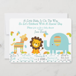 Jungle Baby Shower Inbjudningar