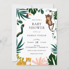 Jungle Baby Shower Inbjudningar