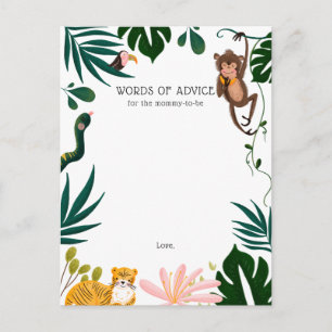 Jungle Baby Shower Ord of Advice Vykort
