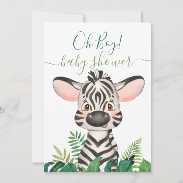Jungle Baby Shower Zebra-inbjudan Inbjudningar (Baksida)