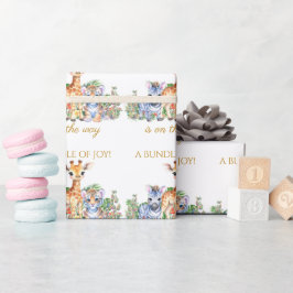 Jungle Baby Zebra Giraffe och Tiger Presentpapper