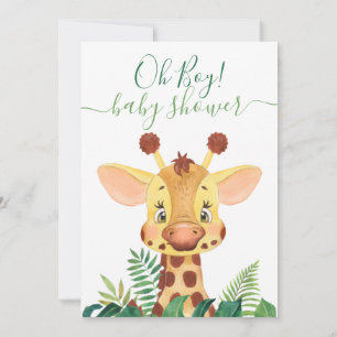 Jungle Babyshower Giraff Inbjudan