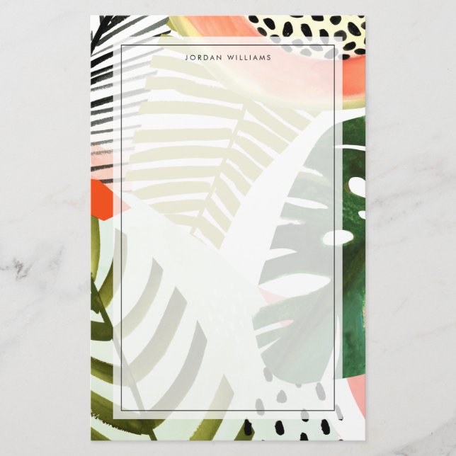 Jungle Beat Tropical Greenery Brevpapper (Framsida)