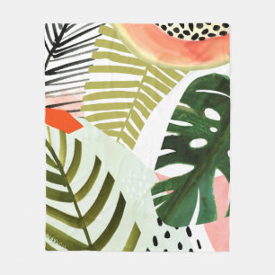 Jungle Beat Tropical Greenery Fleecefilt