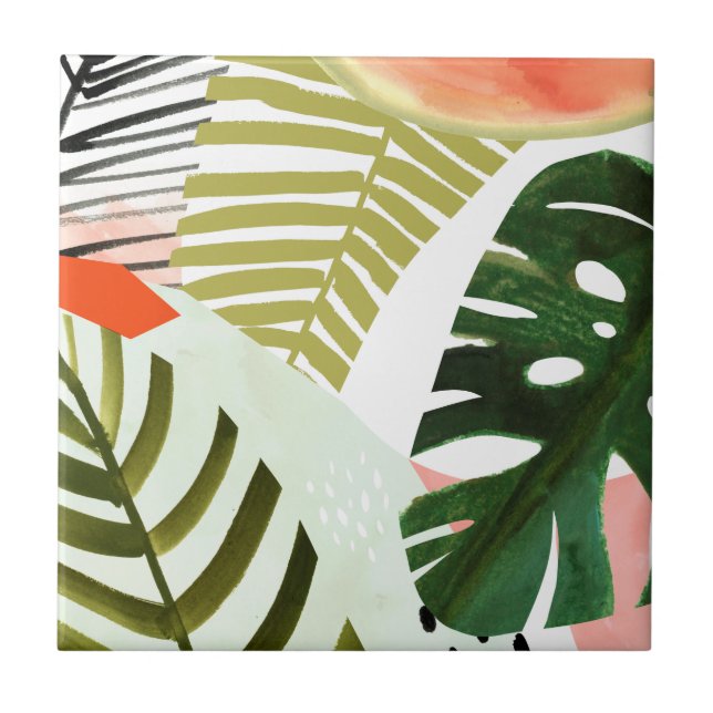 Jungle Beat Tropical Greenery Kakelplatta (Framsidan)