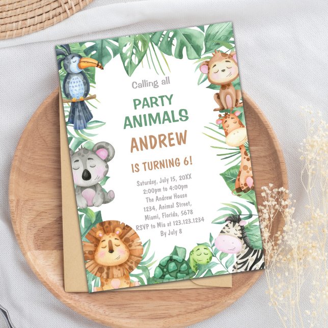 Jungle Birthday-inbjudningar Inbjudningar (Jungle Birthday Invitations)