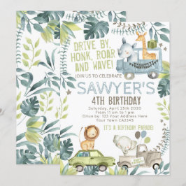 Jungle Birthday Parad Inbjudningar