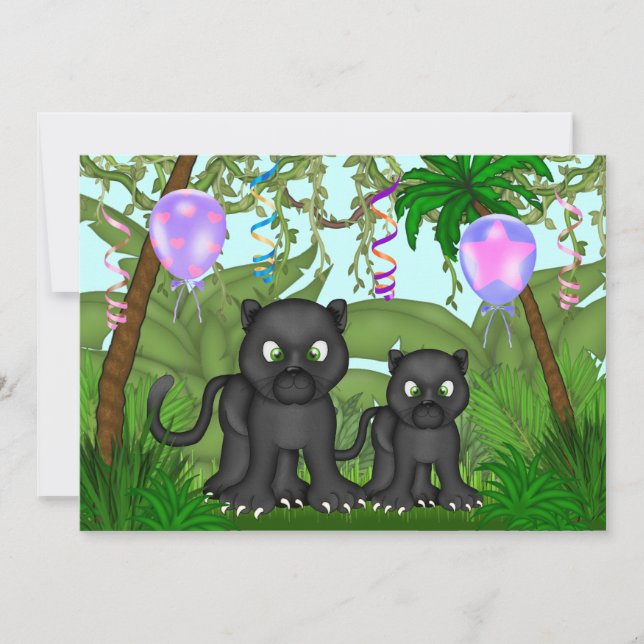 Jungle Black Panther Baby Shower-inbjudan Inbjudningar (Framsida)