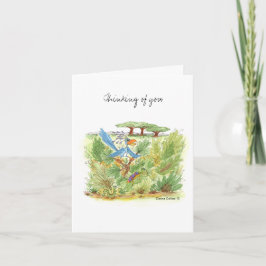 Jungle Blue Bird Note Card Kort