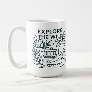 Jungle Boat Cruise, Theme Park, Minimalist Design Kaffemugg