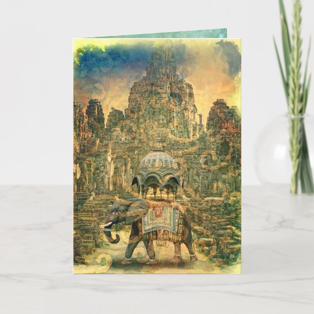 Jungle Bok Elephant Greeting Card Kort (Framsida)