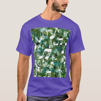 Jungle Boogie Grön akvarellmusik Not Silhuett T Shirt