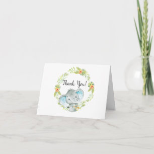 Jungle Boy Elephant Baby Shower Tackkort