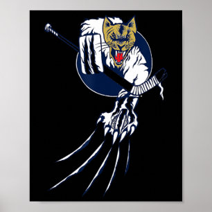 Jungle Cat Hockey Isdjur Målvaktslogotyp Poster