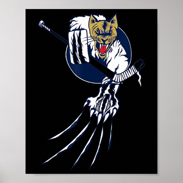 Jungle Cat Hockey Isdjur Målvaktslogotyp  Poster (Framsidan)